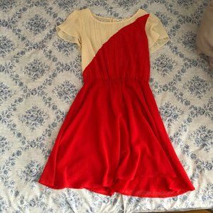 Red and Cream Dress